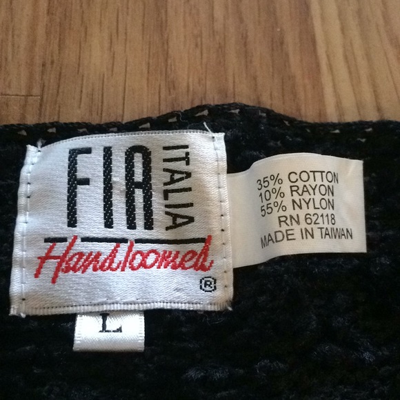 Fia Italia Handloomed vintage black cardigan - Picture 2 of 8